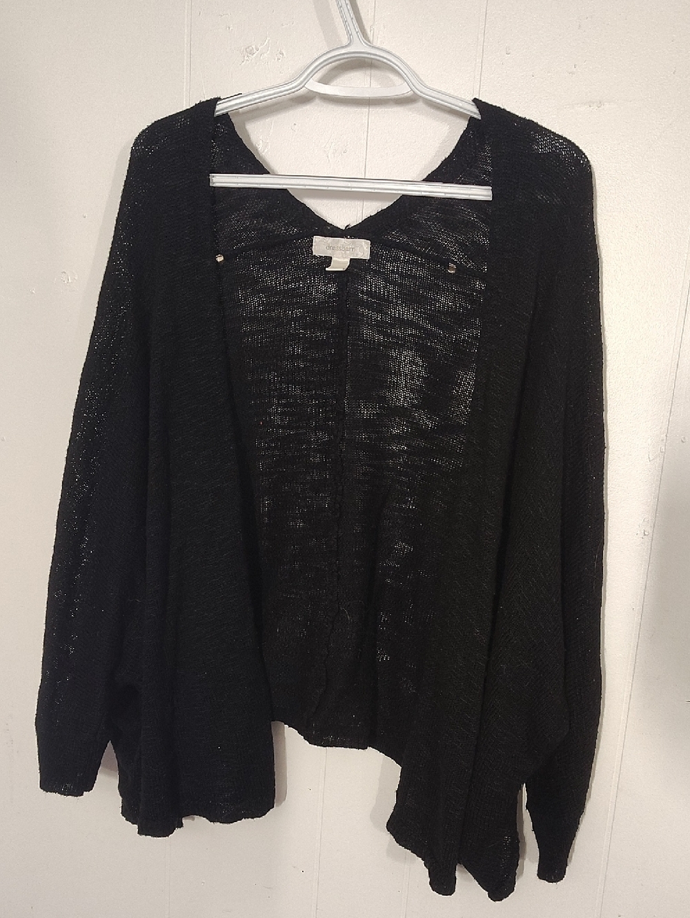 Black Women's Open-Front Lightweight Sweater Cardigan